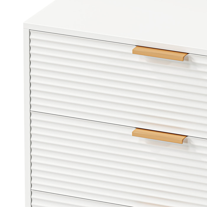 Etta Avenue™ Adele 6 Drawer 42.5" W Double Dresser, White&Gold